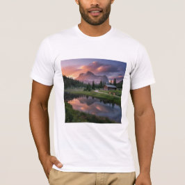Alpisk soluppgångsreflektion t shirt