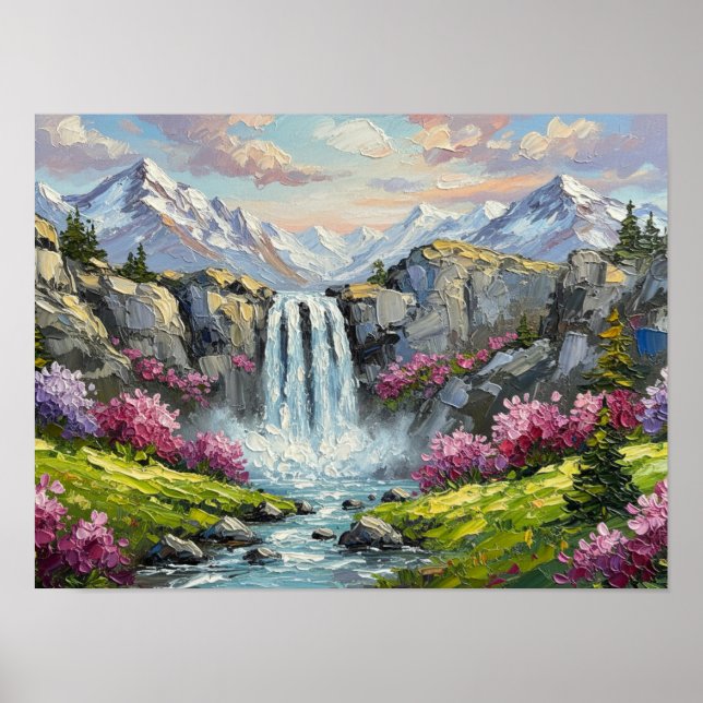 Alpisk vattenfallsserenad poster (Framsidan)