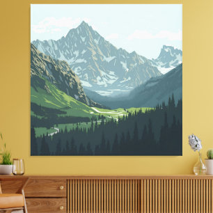 Alpreadalen Poster - bergsvy för berggrund Canvastryck