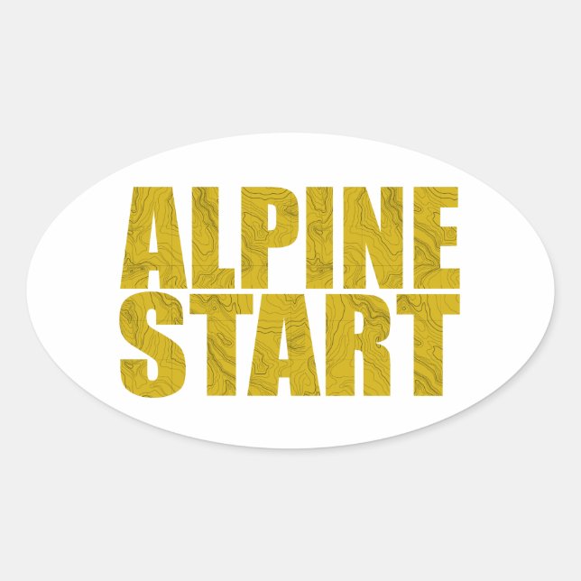 Alpreadstart (Topo) Ovalt Klistermärke (Framsida)