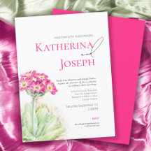 Alpreakross, vattenfärg rosa lodrät bröllop