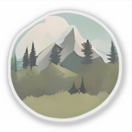 Alpregionen: Backe och Snö-socklade toppar Klistermärken