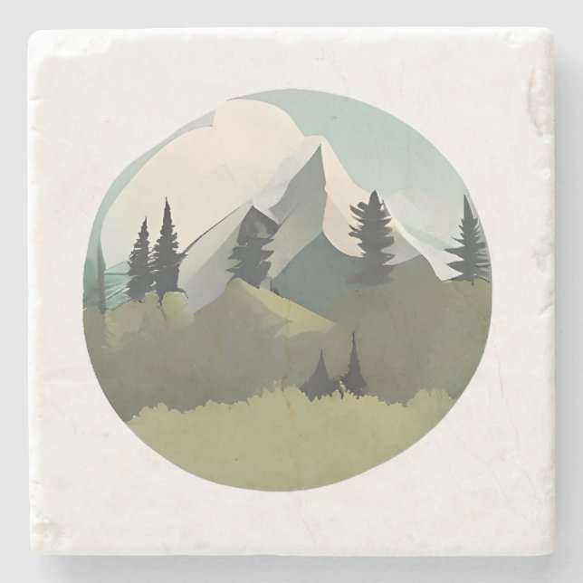 Alpregionen: Backe och Snö-socklade toppar Stenunderlägg (Framsidan)