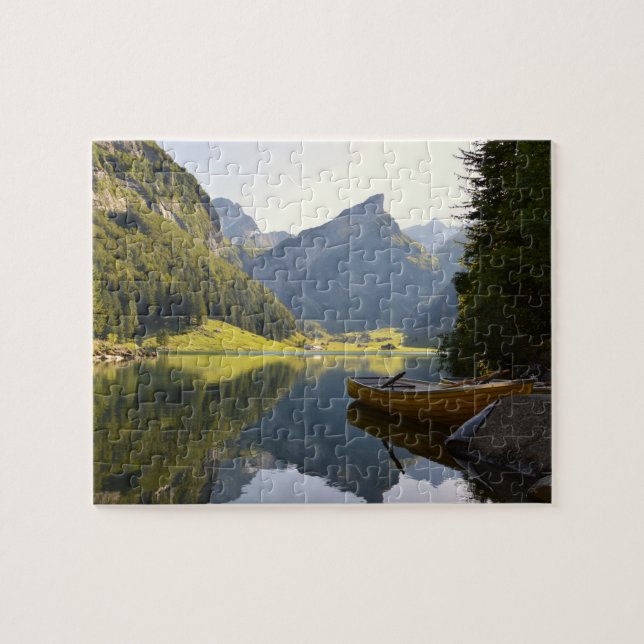 Alpregionen Sjö i Schweiz Pussel (Horisontell)
