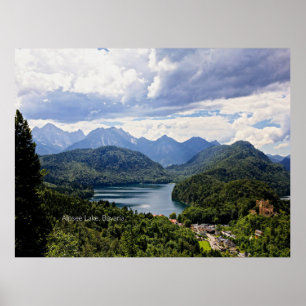 Alpsee Sjö, Bayern, Tyskland Poster
