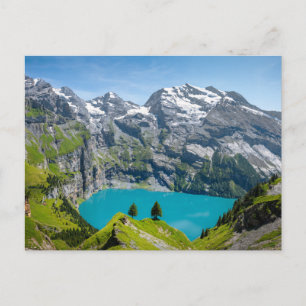Alpsjö Oeschinensee i Schweiz Vykort