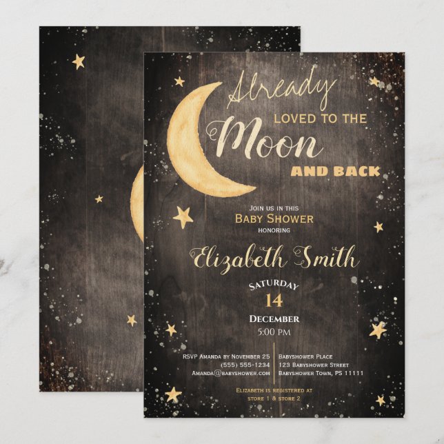 Already loved gender neutral babyshower kaart inbjudningar (Fram/baksida)