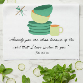 Already You Are Clean” John 15:3  Tea Towel Kökshandduk