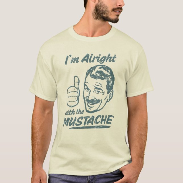 Alright med mustaschskjortan tee (Framsida)