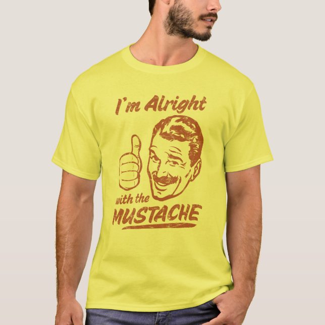 Alright med mustaschskjortan tee (Framsida)
