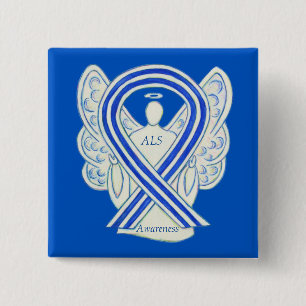 ALS Angel Awareness Ribbon Anpassningsbar Art Pin Knapp