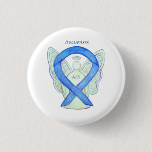 ALS Angel Awareness Ribbon Anpassningsbar Art Pin Knapp