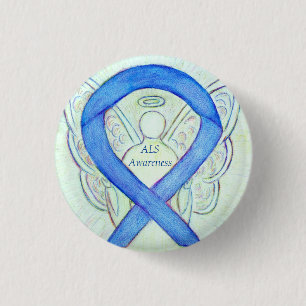 ALS Angel Awareness Ribbon Anpassningsbar Art Pin Knapp
