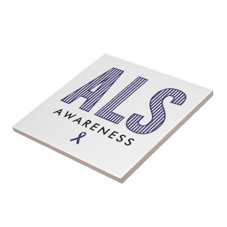 ALS Awareness Blue Ribbon Kakelplatta