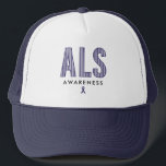 ALS Awareness Blue Ribbon Keps<br><div class="desc">ALS Awareness Blue Ribbon</div>