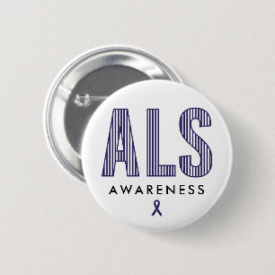 ALS Awareness Blue Ribbon Knapp