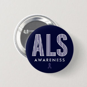 ALS Awareness Blue Ribbon Knapp
