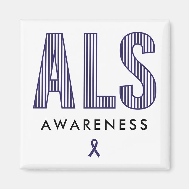 ALS Awareness Blue Ribbon Magnet (Framsidan)
