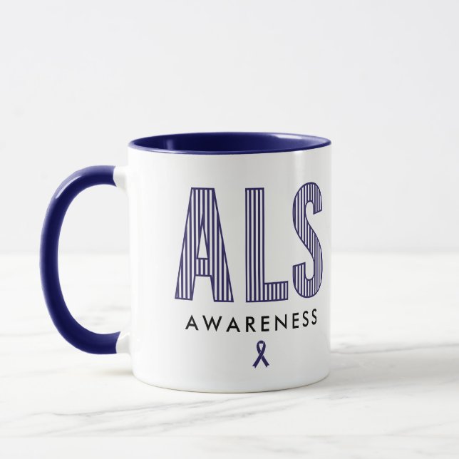 ALS Awareness Blue Ribbon Mugg (Vänster)
