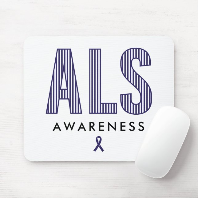 ALS Awareness Blue Ribbon Musmatta (Med mus)