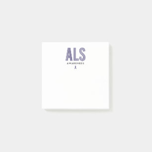 ALS Awareness Blue Ribbon Post-it Block