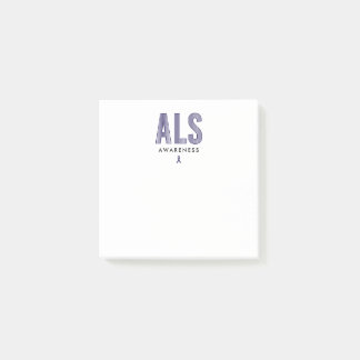ALS Awareness Blue Ribbon Post-it Block