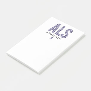 ALS Awareness Blue Ribbon Post-it Block
