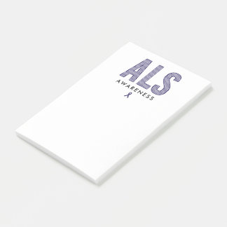 ALS Awareness Blue Ribbon Post-it Block