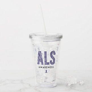 ALS Awareness Blue Ribbon Take Away Mugg