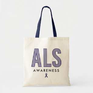 ALS Awareness Blue Ribbon Tygkasse