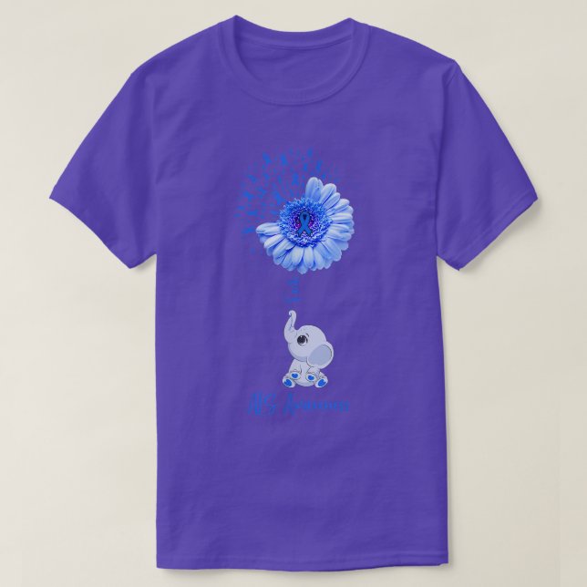 ALS Awareness Faith Elephant Survivor Fighter  T Shirt (Design framsida)