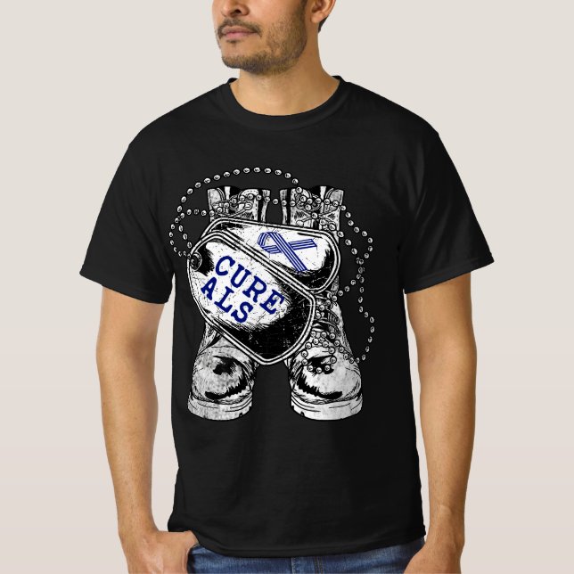 ALS Awareness for Military Veteran  T Shirt (Framsida)