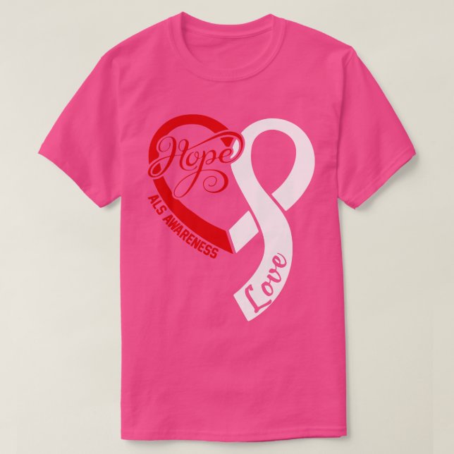 ALS Awareness Hpeople Kärlek Heart Ribbon Lycklig  T Shirt (Design framsida)