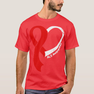 ALS Awareness Hpeople Kärlek Heart Ribbon Lycklig  T Shirt