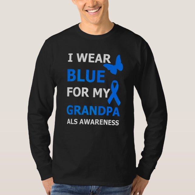 Als Awareness I Bära Blue for My Grandpa Ribbon 1 T Shirt (Framsida)