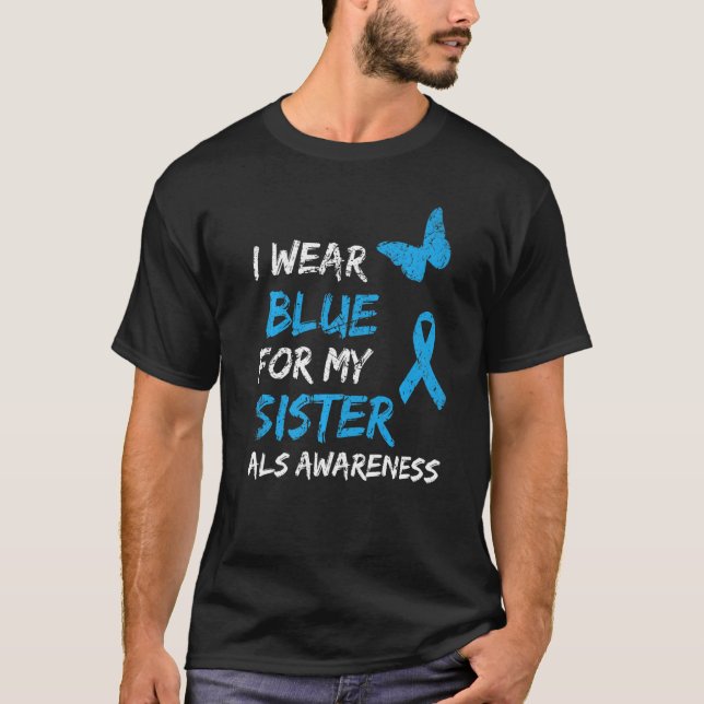 Als Awareness I Bära Blue for My Sister Ribbon T Shirt (Framsida)