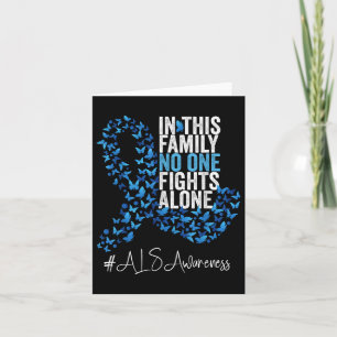 Als Awareness Month Blue Ribbon Butterflies Kort