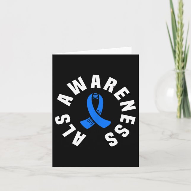 Als Awareness Pocket Bära Blue Ribbon Als Disease Kort (Framsida)