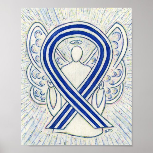 ALS Awareness Ribbon Angel Art Print Poster (Framsidan)