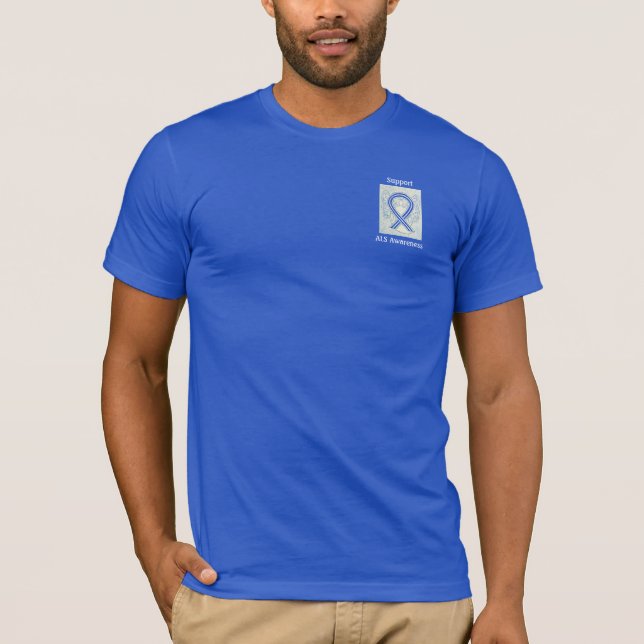 ALS Awareness Ribbon Angel T-Shirts Apparel (Framsida)