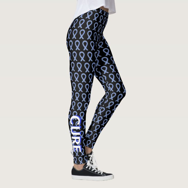 ALS Blue and White Awareness Ribbon Art Leggings (Höger)