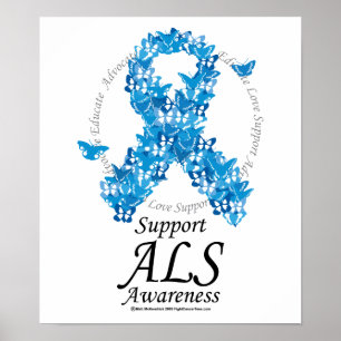 ALS Butterfly Ribbon Poster