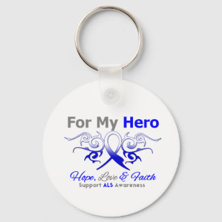 ALS Disease Tribal Ribbon Hero Nyckelring
