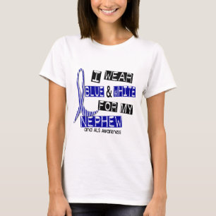 ALS ha på sig jag blått och vit för min brorson T-shirt