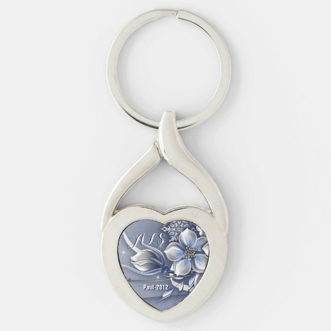 ALS Lägg till textTwisted Heart Twisted Heart Silverfärgad Nyckelring (Framsidan)