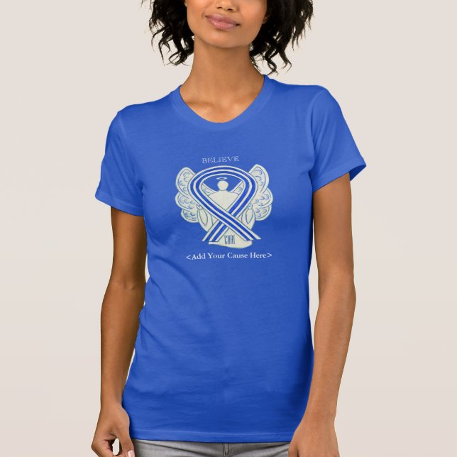 ALS-medvetenhet Ribbon Angel-Anpassningsbar orsaka T-shirt (Framsida)