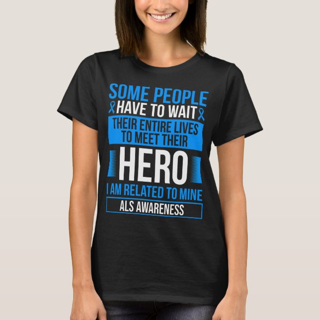 ALS Ribbon ALS Treatment ALS Survivor Ribbon T Shirt (Framsida)
