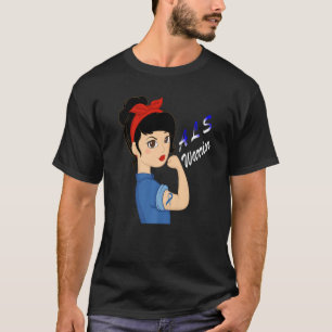 ALS Warrior Starong Women Blue Support Awarene T Shirt