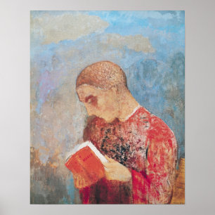 Alsace eller, Munk Reading, c.1914 Poster
