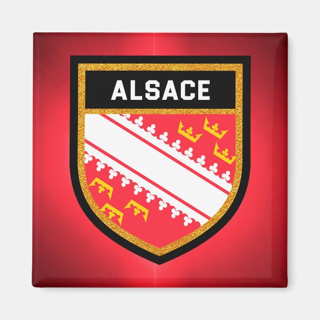 Alsace Flagga Magnet (Framsidan)